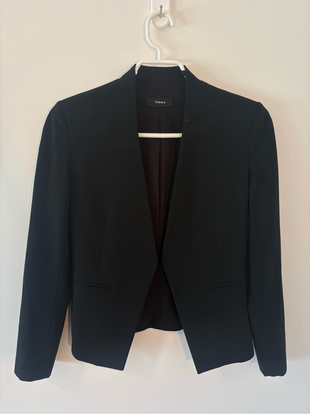 Theory Black Women's Open-Front Blazer